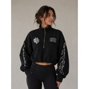 Darc Sport Womens Wolves SSDD NFGU Cropped Zip Up XS Black Streetwear